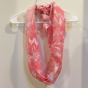 Hand dyed pink marble Silk scarf